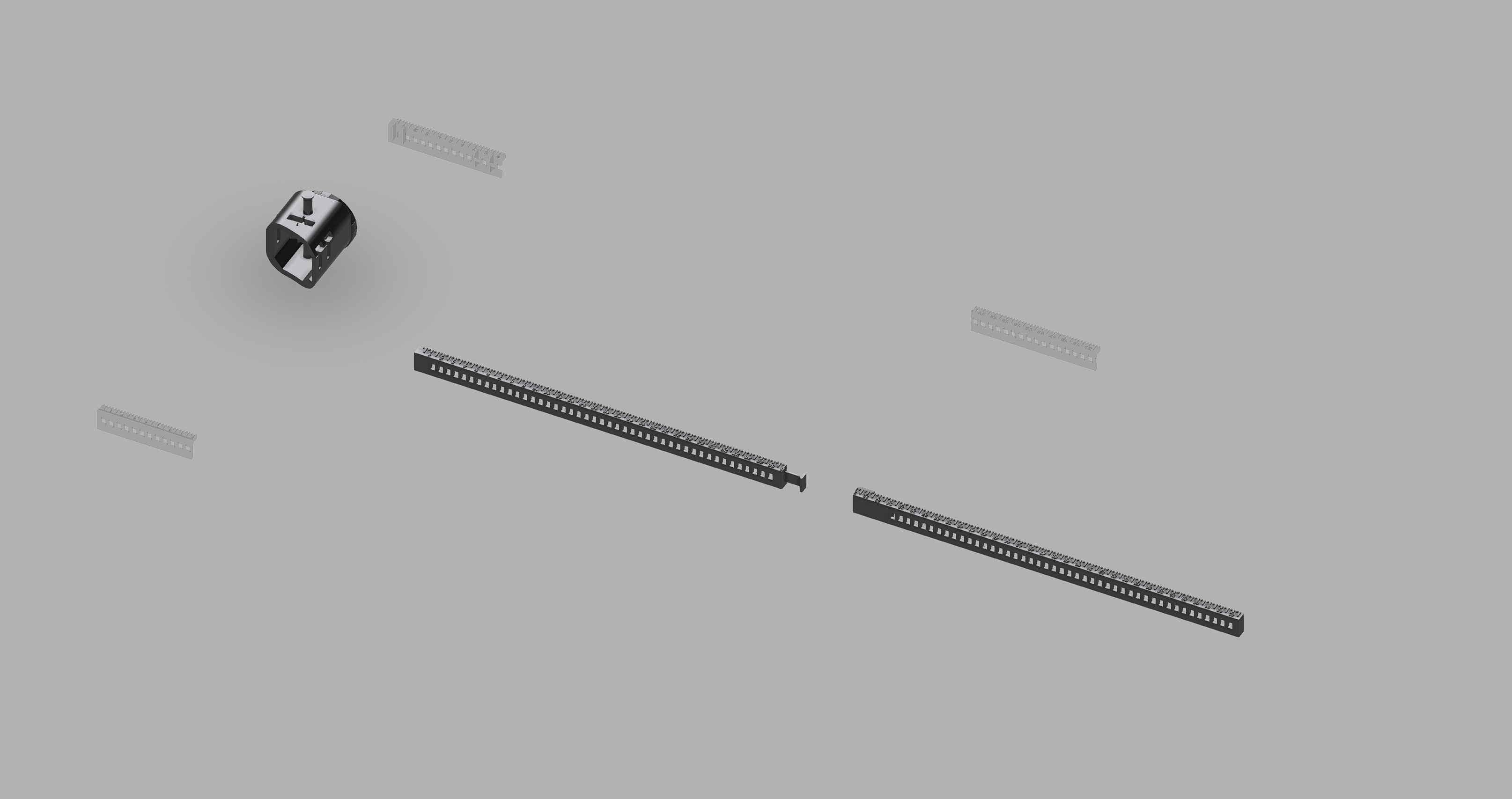 CAD overview of measurement device components