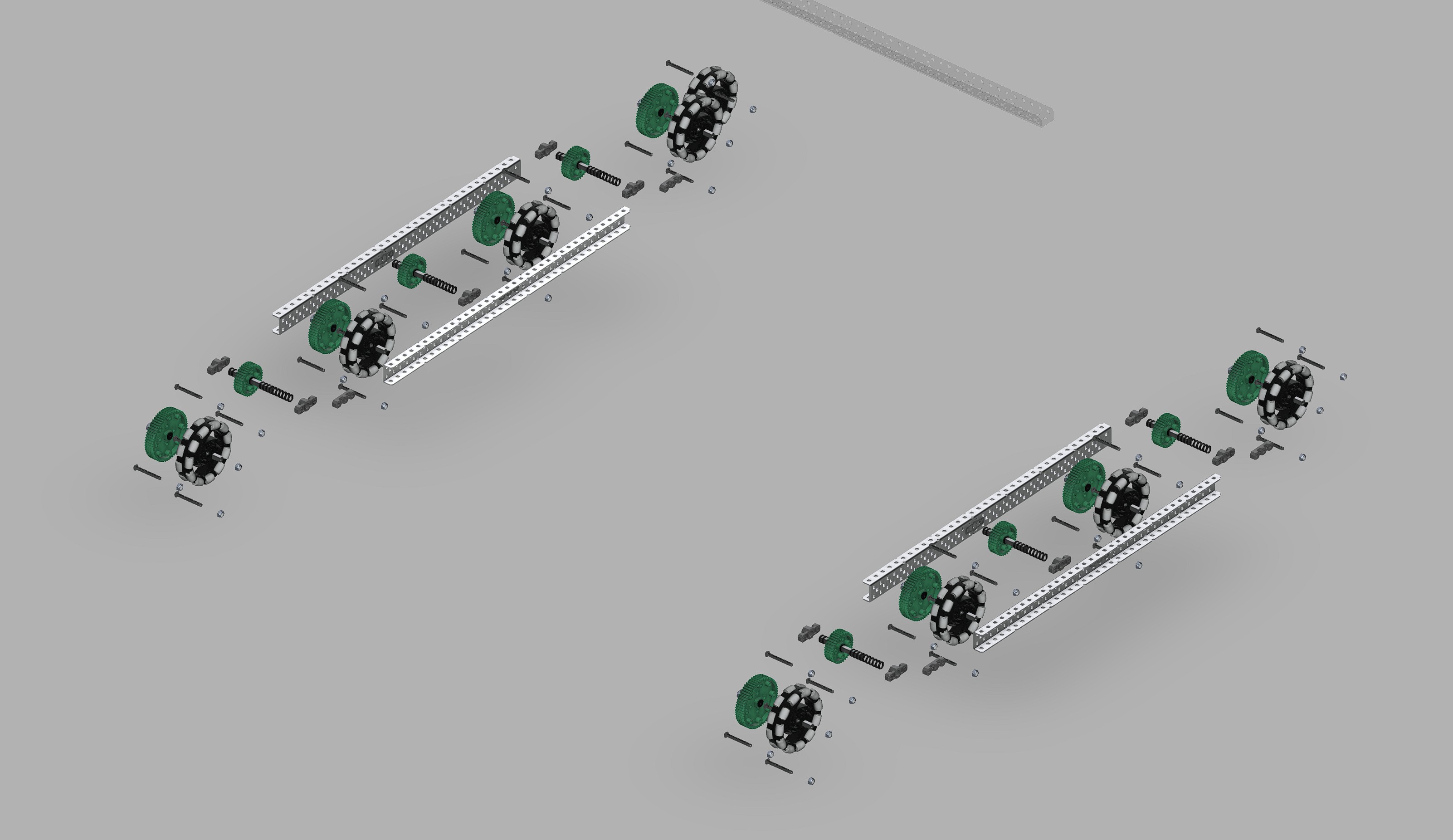 CAD exploded view of drivetrain assembly